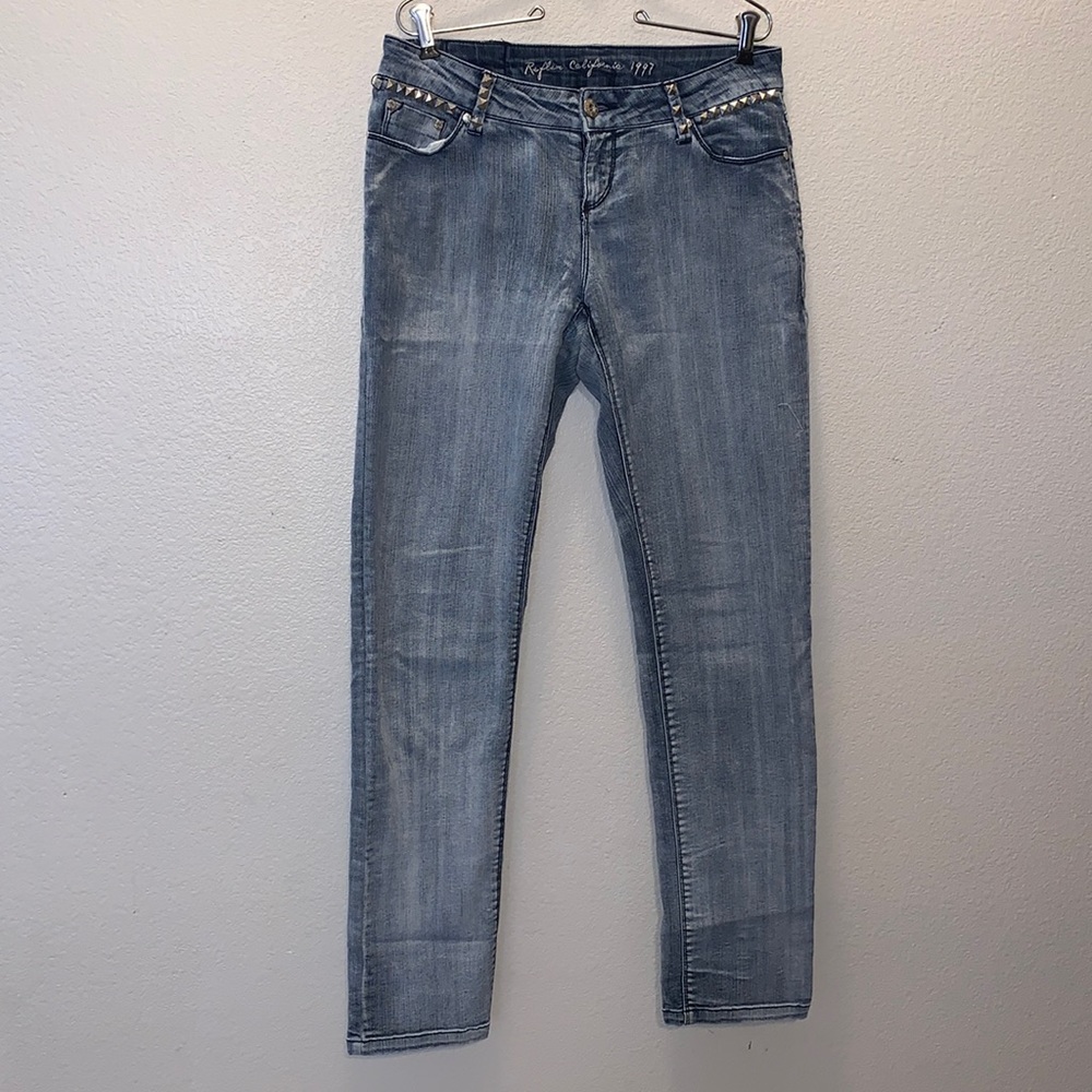 Reflex California 1997 acid wash riveted pink jeans